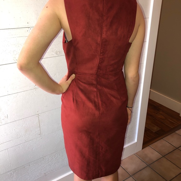 Rust colored suede like dress. - Picture 2 of 3